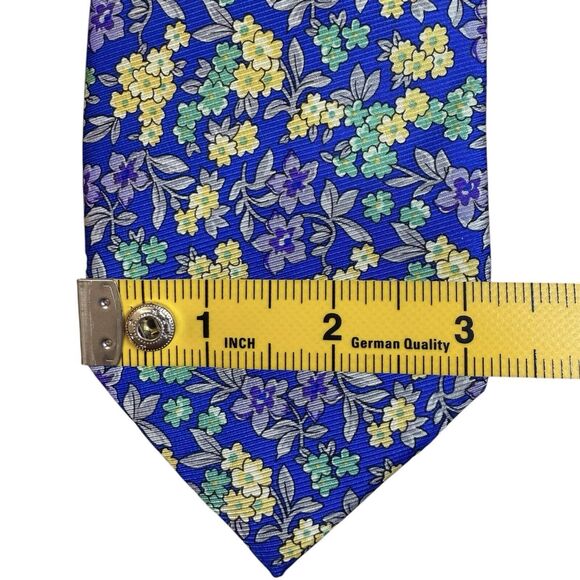 Cape Cod Neckwear 100% Silk Tie Vibrant Blue‎ Floral Print Spring Forget Me Not - Picture 7 of 9